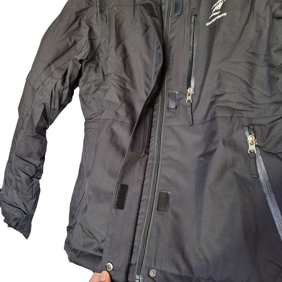 Women's Waterproof, Sky Jacket Windproof Hooded Raincoat For Winter Black X-Larg - Picture 8 of 15